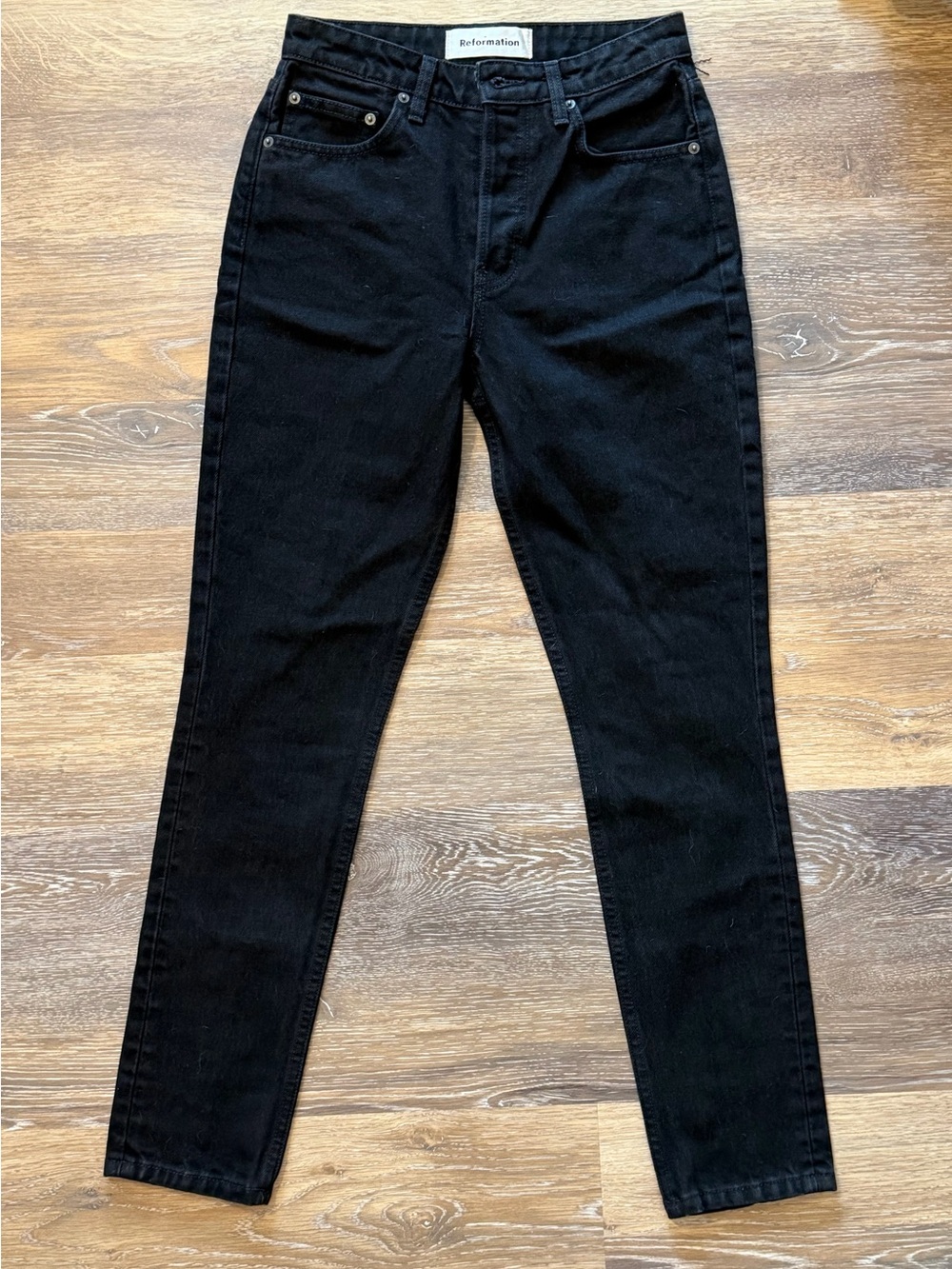 Reformation Skinny French High Rise Black Jeans Size 25 NWT